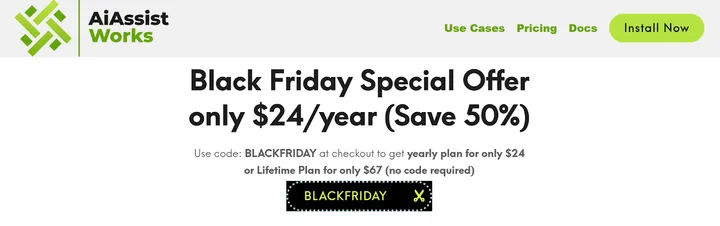 AIAssistWorks's Black Friday offer