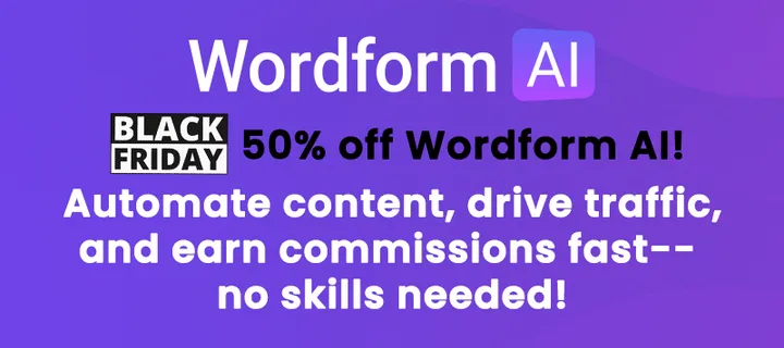 WordForm AI's Black Friday offer